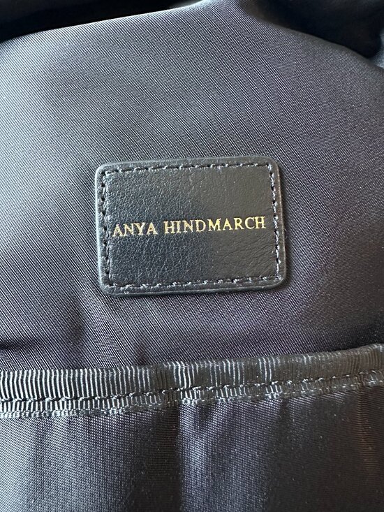 Anya Hindmarch Eyes Backpack Black Nylon Leather Trim Gold Hardware main image 12